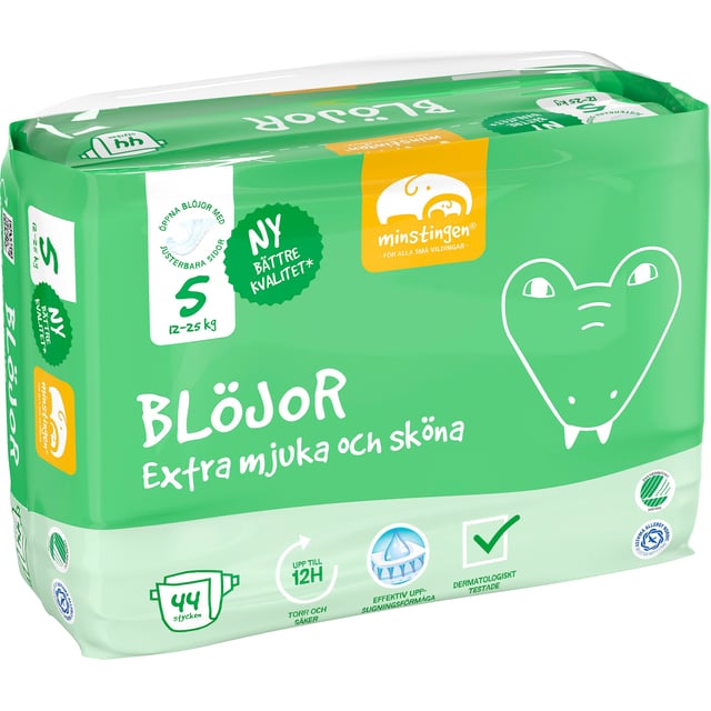 Minstingen Blöjor nr 5 (12-25 kg) 44 st | Baby, barn & förälder - Blöjor & våtservetter - Blöjor | Apoteka