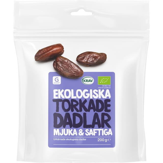 Garant Ekologiska Torkade Dadlar 200 g | Mat & dryck - Snacks & godis - Naturgodis,Mat & dryck - Skafferi - Torkad frukt, nötter & frön | Apoteka