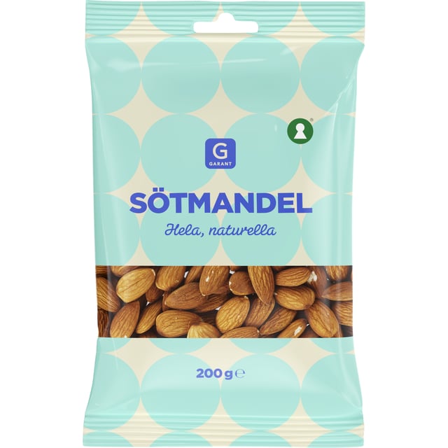 Garant Sötmandel 200g | Mat & dryck - Snacks & godis - Naturgodis,Mat & dryck - Skafferi - Torkad frukt, nötter & frön | Apoteka