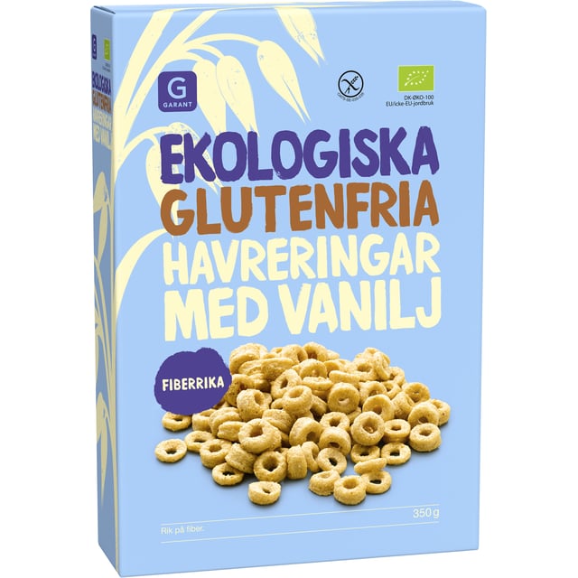 Garant Havreringar Vanilj Ekologiska & Glutenfria 350 g | Mat & dryck - Skafferi - Gröt, flingor & müsli,Mat & dryck - Glutenfritt | Apoteka