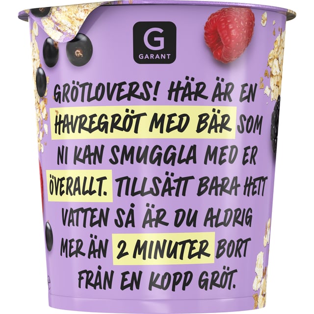Garant Grötkopp Med Bär 65 g | Mat & dryck - Skafferi - Gröt, flingor & müsli | Apoteka