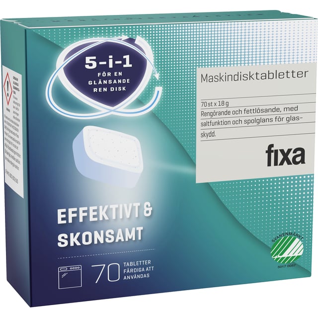 Fixa 5-1-1 Maskindisktabletter 70 st | Hushåll - Diskmedel | Apoteka
