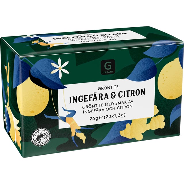 Garant Grönt Te Ingefära & Citron 20 st | Mat & dryck - Drycker - Te | Apoteka