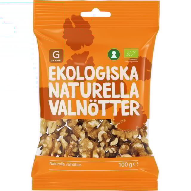 Garant Ekologiska Naturella Valnötter 100 g | Mat & dryck - Snacks & godis - Naturgodis,Mat & dryck - Skafferi - Torkad frukt, nötter & frön | Apoteka