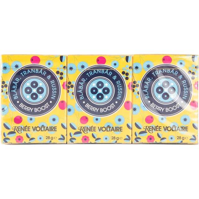 Renée Voltaire Berry Boost - Blåbär, Tranbär & Russin 6-pack 28g | Mat & dryck - Skafferi - Torkad frukt, nötter & frön,Mat & dryck - Snacks & godis - Naturgodis | Apoteka