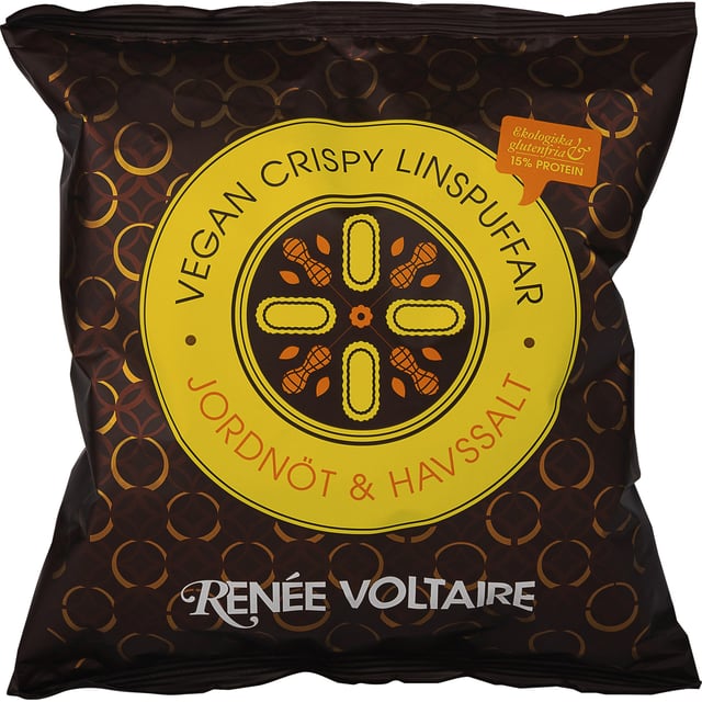 Renée Voltaire Vegan Crispy Linspuffar Jordnöt & Havssalt 60 g | Mat & dryck - Snacks & godis - Chips & popcorn | Apoteka