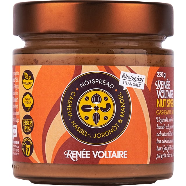 Renée Voltaire Nötspread - Cashew-, Hassel-, Jordnöt & Mandel 220 g EKO | Mat & dryck - Olja, fett & smör - Nötsmör | Apoteka