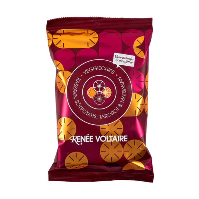 Renée Voltaire Veggiechips Kassava Tarorot Sötpotatis & Matbanan 115 g | Mat & dryck - Snacks & godis - Chips & popcorn | Apoteka