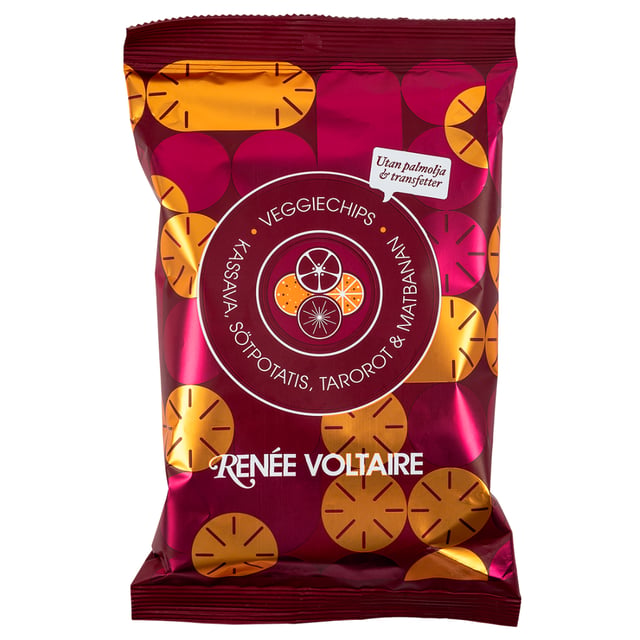 Renée Voltaire Veggiechips Kassava Tarorot Sötpotatis & Matbanan 115 g | Mat & dryck - Snacks & godis - Chips & popcorn | Apoteka