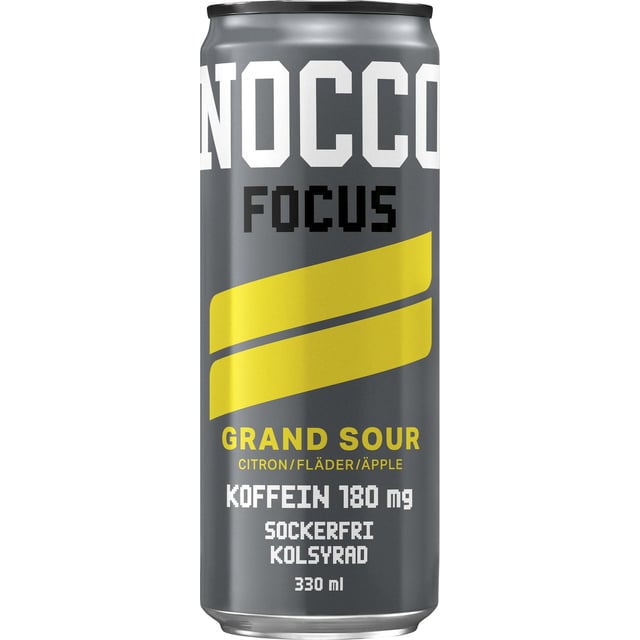 Nocco Focus Grand Sour Citron/Fläder/Äpple 330 ml | Mat & dryck - Drycker - Energidryck,Träning - Energigivande - Energidryck | Apoteka