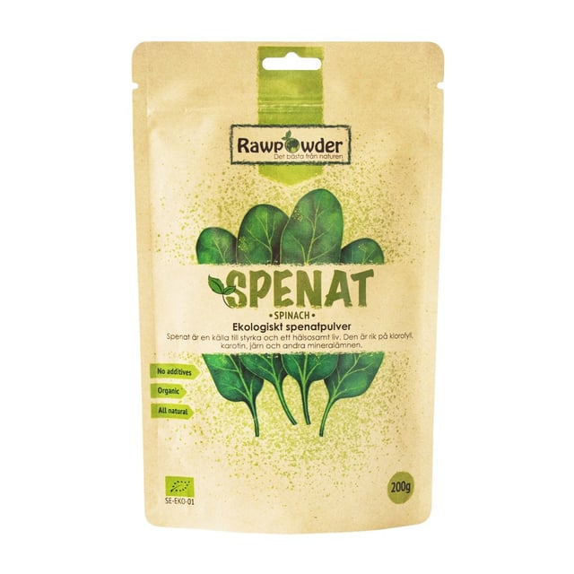 Rawpowder Spenat Pulver 200 g | Mat & dryck - Superfood - Smoothiepulver,Mat & dryck - Skafferi - Torkad frukt, nötter & frön | Apoteka