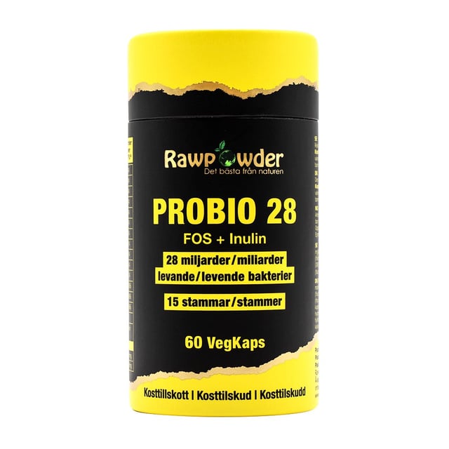 Rawpowder Probio 28 60 VegKaps | Vitaminer & kosttillskott - Kosttillskott för mage - Mjölksyrabakterier | Apoteka