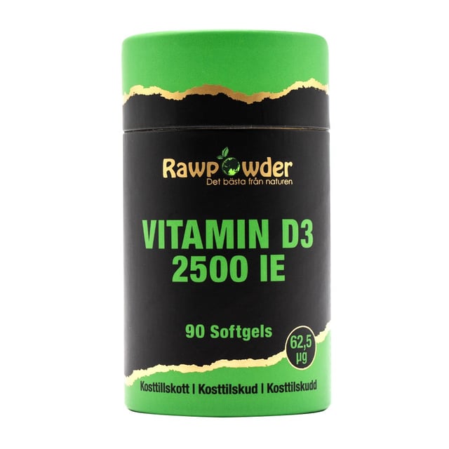 Rawpowder Vitamin D3 2500 IE 90 Softgels | Vitaminer & kosttillskott - Vitaminer & mineraler - Kalcium,Vitaminer & kosttillskott - Vitaminer & mineraler - D-vitamin | Apoteka