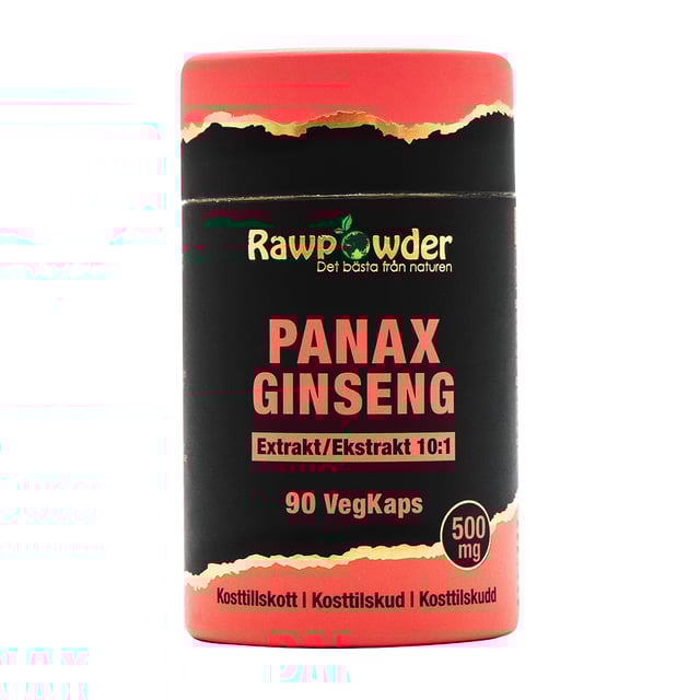 Rawpowder Panax Ginseng Extrakt 500 mg 90 kapslar | Vitaminer & kosttillskott - Energi & fokus | Apoteka