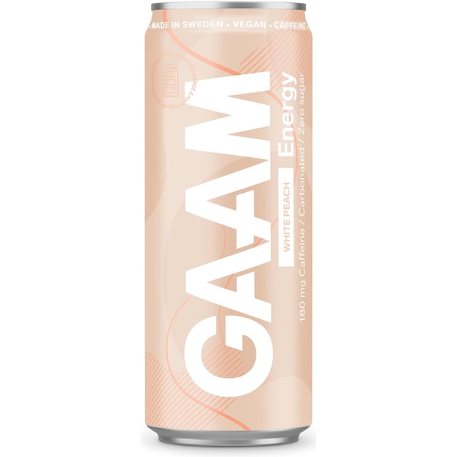 GAAM Energy White Peach 330 ml | Träning - Energigivande - Energidryck | Apoteka