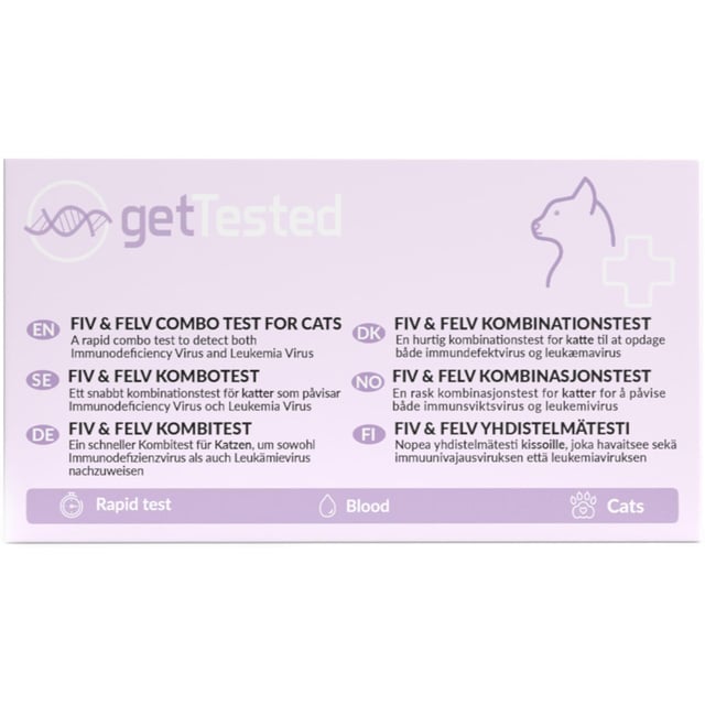 Get Tested Immunbristvirus (FIV) och Leukemivirus (FeLV) kombotest för katter 1 st | Djur - Djurtillbehör - Tillbehör för hund & katt | Apoteka