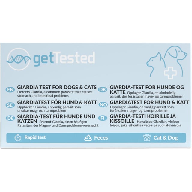 Get Tested Giardia-test för hundar och katter 1 st | Djur - Mage & tarm för djur - Magproblem & diarré hos katter | Apoteka