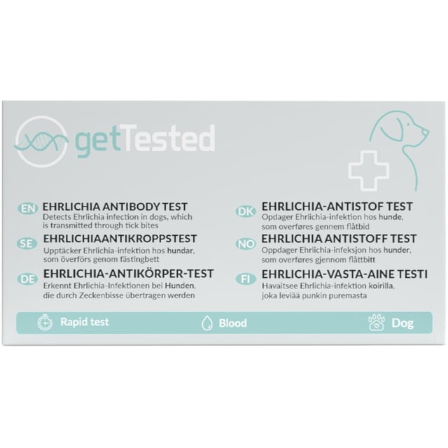 Get Tested Ehrlichia-antikroppstest för hundar 1 st | Djur - Fästingar & ohyra - Fästingmedel & fästinghalsband för hund | Apoteka