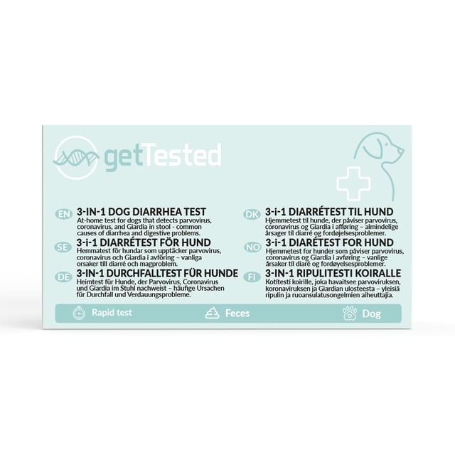 Get Tested 3-i-1 Hunddiarrétest 1 st | Djur - Mage & tarm för djur - Magproblem & diarré hos hundar | Apoteka