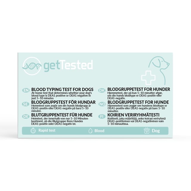 Get Tested Blodgruppstest för hundar 1 st | Djur - Djurtillbehör - Tillbehör för hund & katt | Apoteka