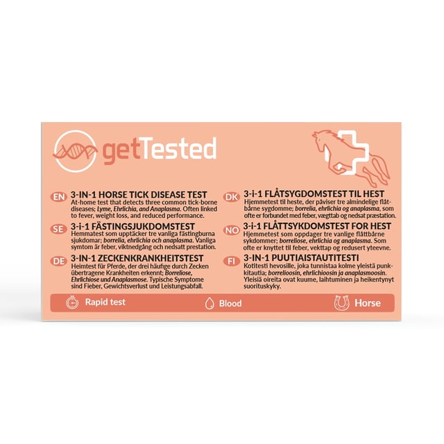 Get Tested 3- i-1 Fästingtest för hästar 1 st | Djur - Fästingar & ohyra - Mygg & fästingmedel för häst | Apoteka