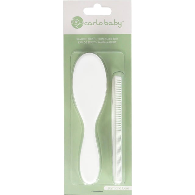 Carlo Baby Kam & Borste Gethår Vit | Baby, barn & förälder - Hårvård för barn - Hårborstar för barn | Apoteka