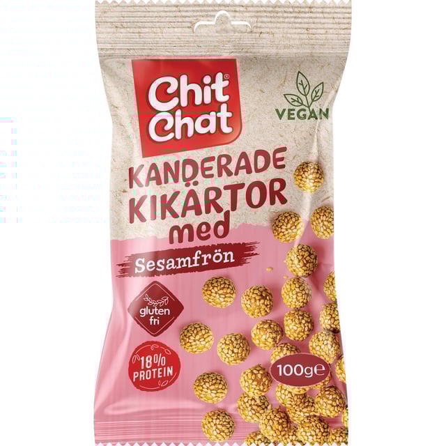 Chit Chat Kanderade Kikärtor med Sesamfrön 100 g | Mat & dryck - Snacks & godis - Naturgodis | Apoteka