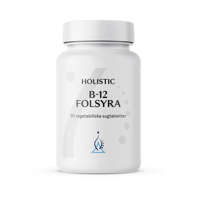 Holistic B-12 Folsyra 90 vegetabiliska sugtabletter | Vitaminer & kosttillskott - Vitaminer & mineraler - B-vitaminer - Vitamin B12 Kobalamin,Vitaminer & kosttillskott - Vitaminer & mineraler - B-vitaminer - Vitamin B9 Folsyra | Apoteka