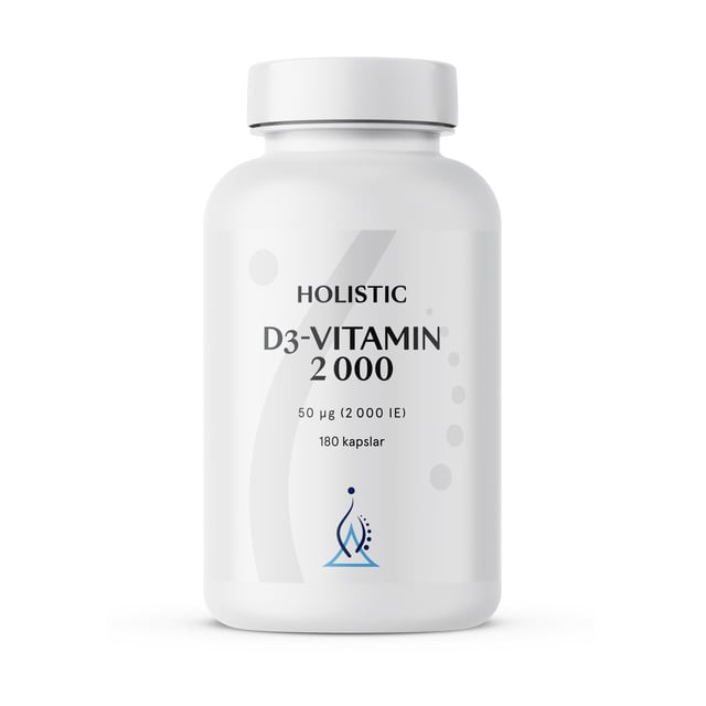 Holistic D3-vitamin 2000IE (50 µg) 180 vegetabiliska kapslar | Vitaminer & kosttillskott - Vitaminer & mineraler - D-vitamin | Apoteka