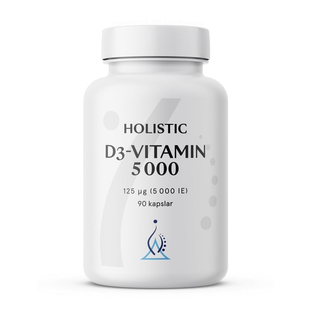 Holistic D3-vitamin 5000 (125 µg) 90 vegetabiliska kapslar | Vitaminer & kosttillskott - Vitaminer & mineraler - D-vitamin | Apoteka