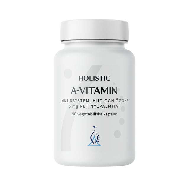 Holistic A-vitamin 3 mg Retinylpalmitat 90 Vegetabiliska kapslar | Vitaminer & kosttillskott - Vitaminer & mineraler - A-vitamin | Apoteka