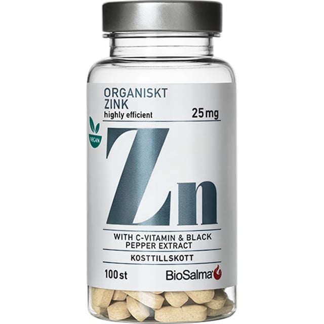 BioSalma Organiskt Zink 25 mg 100 st | Vitaminer & kosttillskott - Vitaminer & mineraler - Zink,Vitaminer & kosttillskott - Vitaminer & mineraler - C-vitamin,Vitaminer & kosttillskott - Immunförsvar | Apoteka