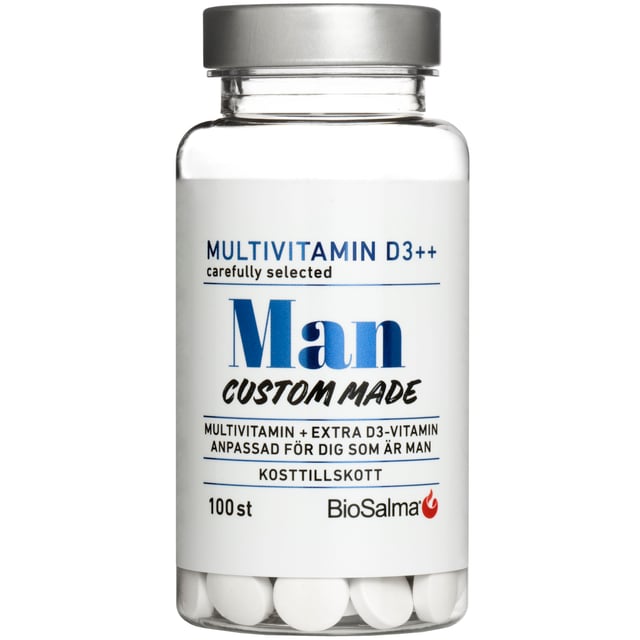 BioSalma Multivitamin D3++ Man 100 tabletter | Vitaminer & kosttillskott - Vitaminer & mineraler - Multivitamin - Multivitamin för män,Vitaminer & kosttillskott - Vitaminer & mineraler - Multivitamin - Multivitaminkomplex,Vitaminer & kosttillskott - Vitaminer & mineraler - D-vitamin | Apoteka