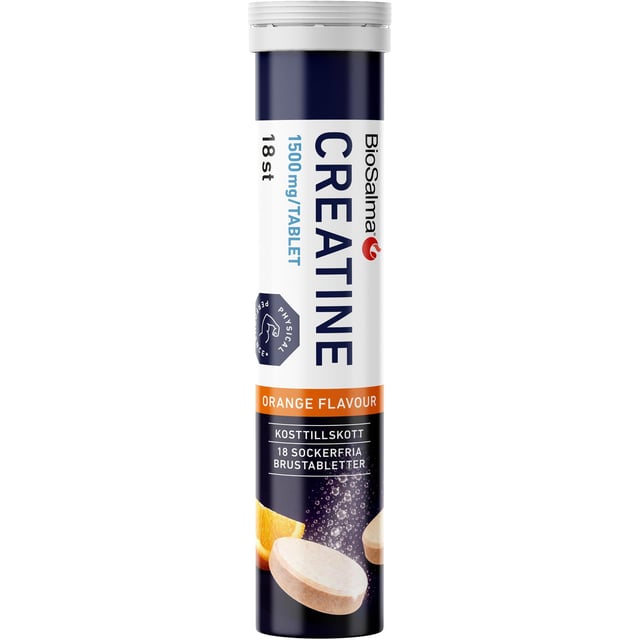 BioSalma Creatine Brustabletter 1500 mg Apelsin 18 st | Träning - Energigivande - Kreatin | Apoteka