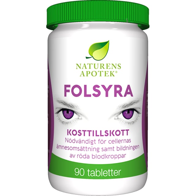 Naturens Apotek Folsyra 90 st | Vitaminer & kosttillskott - Vitaminer & mineraler - B-vitaminer - Vitamin B9 Folsyra,Graviditet - Kosttillskott för gravida | Apoteka