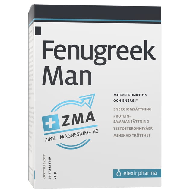 Elexir Pharma Fenugreek Man Kosttillskott 60 tabletter | Vitaminer & kosttillskott - ZMA,Vitaminer & kosttillskott - Energi & fokus | Apoteka