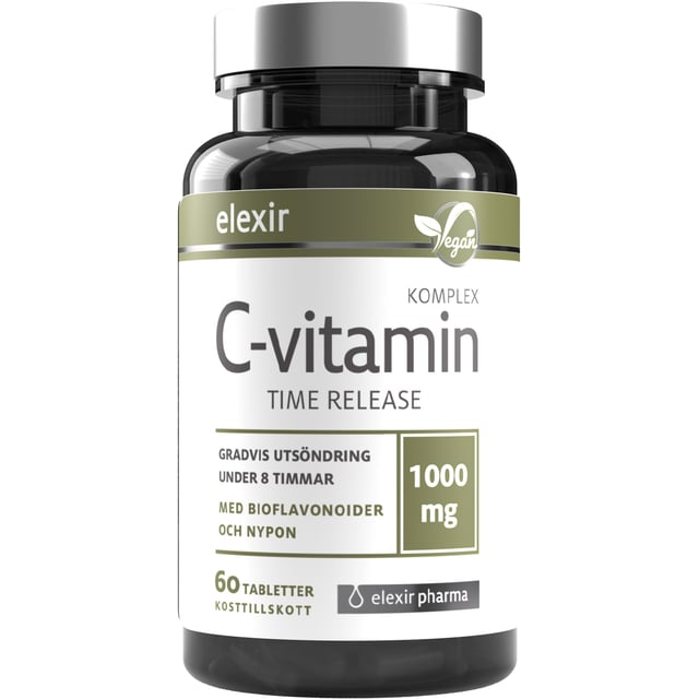 Elexir Pharma C-vitamin 1000 mg Time Release 60 tabletter | Vitaminer & kosttillskott - Vitaminer & mineraler - C-vitamin | Apoteka