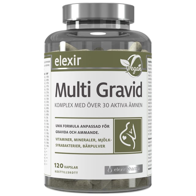 Elexir Pharma Multi Gravid 120 kapslar | Vitaminer & kosttillskott - Vitaminer & mineraler - Multivitamin - Multivitamin för gravida,Graviditet - Kosttillskott för gravida | Apoteka