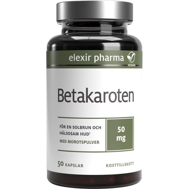 Elexir Pharma Betakaroten 50 mg 50 kapslar | Vitaminer & kosttillskott - Betakaroten | Apoteka