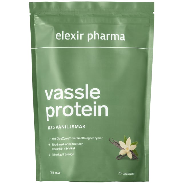 Elexir Pharma Vassleprotein Vanilj 750 g | Träning - Proteintillskott - Proteinpulver - Vassleprotein | Apoteka