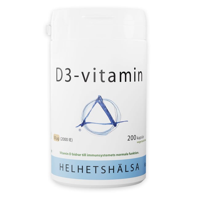 Helhetshälsa D3-vitamin 50 µg 2000 IE 200 kapslar | Vitaminer & kosttillskott - Vitaminer & mineraler - D-vitamin | Apoteka