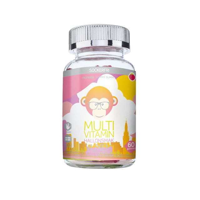 Monkids Multivitamin Sockerfri Vuxen Hallon 60 tuggtabletter | Vitaminer & kosttillskott - Vitaminer & mineraler - Multivitamin | Apoteka