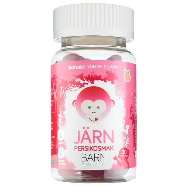 Monkids Järn Barn Persika 30 tuggtabletter | Baby, barn & förälder - Vitaminer & kosttillskott för barn - Vitaminer för barn - Multivitamin för barn | Apoteka