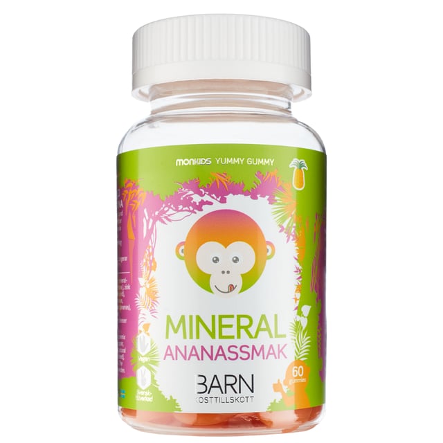 Monkids Mineral Magnesium Barn Ananas 60 gummies | Baby, barn & förälder - Vitaminer & kosttillskott för barn - Vitaminer för barn - Multivitamin för barn | Apoteka