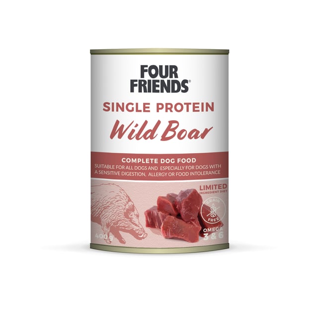 FourFriends Wild Boar Burk 400 g | Djur - Djurfoder & tillskott - Foder & fodertillskott | Apoteka