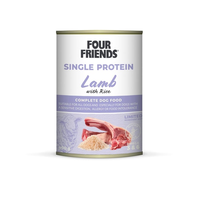 FourFriends Lamb & Rice Burk 400 g | Djur - Djurfoder & tillskott - Foder & fodertillskott | Apoteka