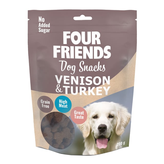 FourFriends Dog Snacks Venison & Turkey 200 g | Djur - Djurgodis - Hundgodis | Apoteka