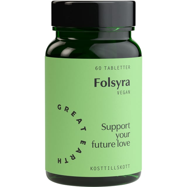 Great Earth Folsyra 400µg 60 tabletter | Vitaminer & kosttillskott - Vitaminer & mineraler - B-vitaminer - Vitamin B9 Folsyra | Apoteka