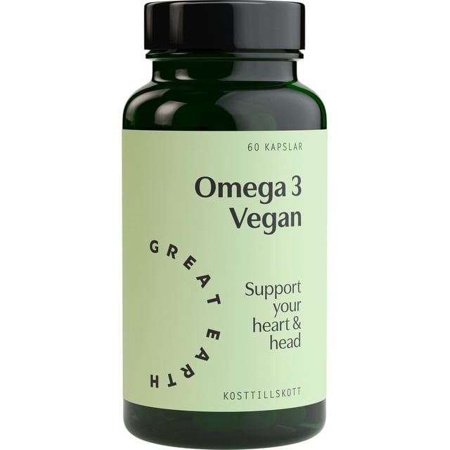 Great Earth Omega-3 Vegan 60 kapslar | Vitaminer & kosttillskott - Omega-3 & fettsyror | Apoteka