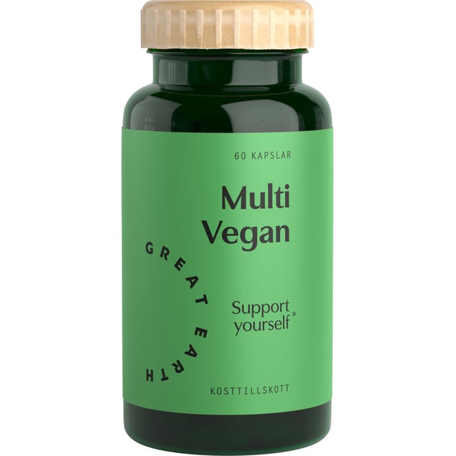Great Earth Multi Vegan 60 kapslar | Vitaminer & kosttillskott - Vitaminer & mineraler - Multivitamin - Multivitaminkomplex,Vitaminer & kosttillskott - Kosttillskott för veganer & vegetarianer | Apoteka